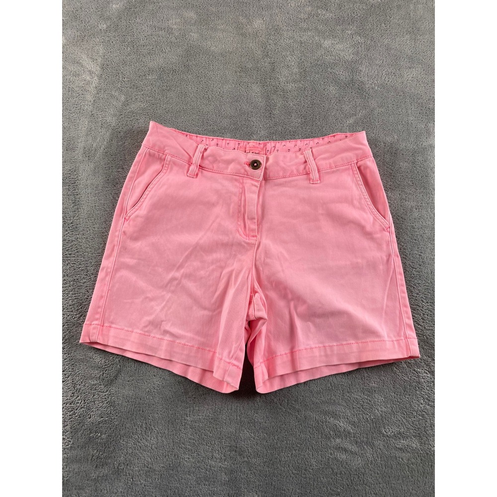Land 'n Sea Womens Pink Chino Shorts Sz 4 Mid Rise Stretch Cotton Summer Casual